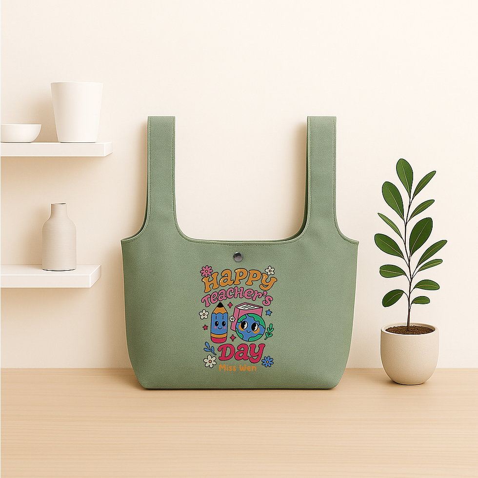 Thumbnail: Happy Teachers' Day Personalised Foldable Canvas Bag
