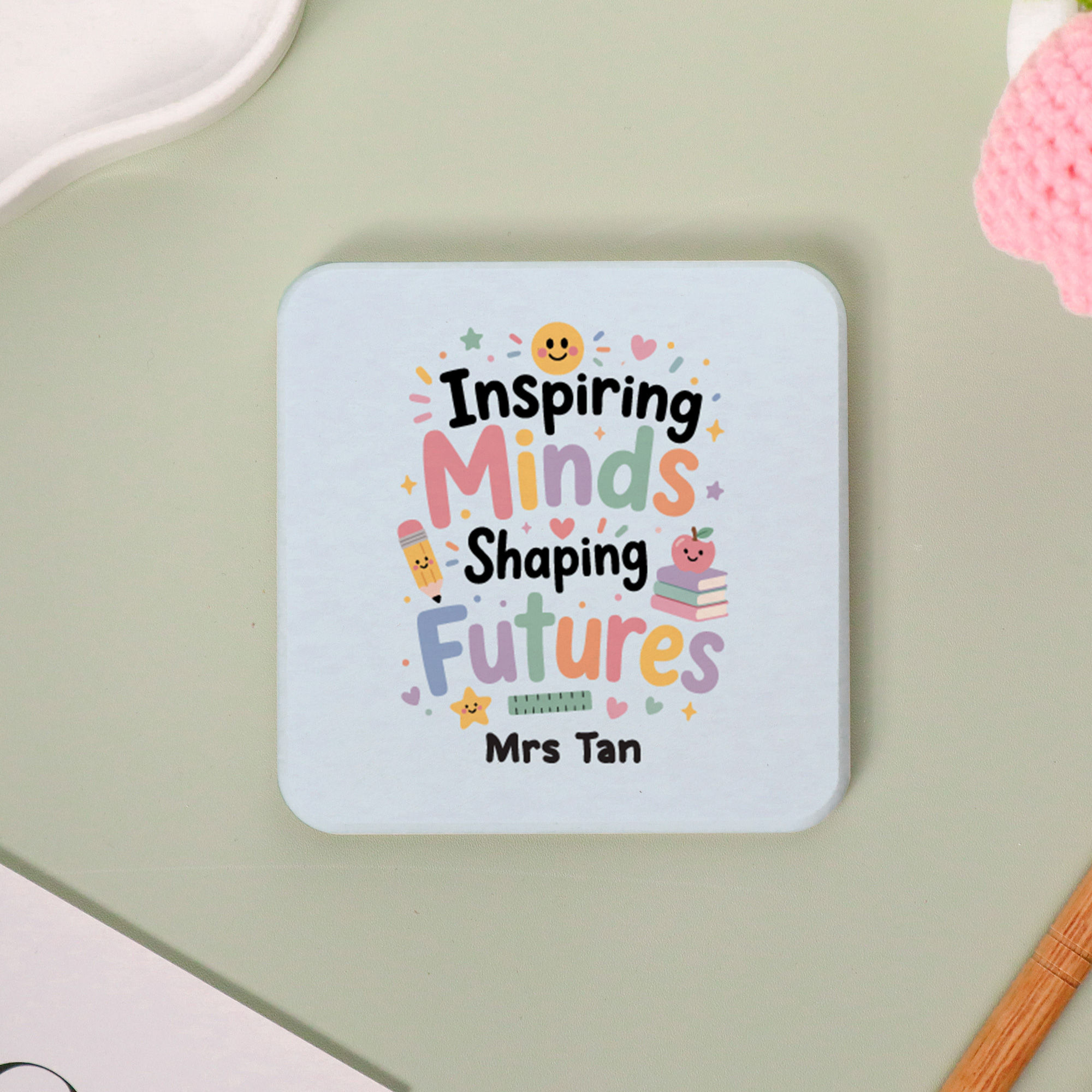 Inspiring Minds Shaping Futures Personalised Diatomite Coaster