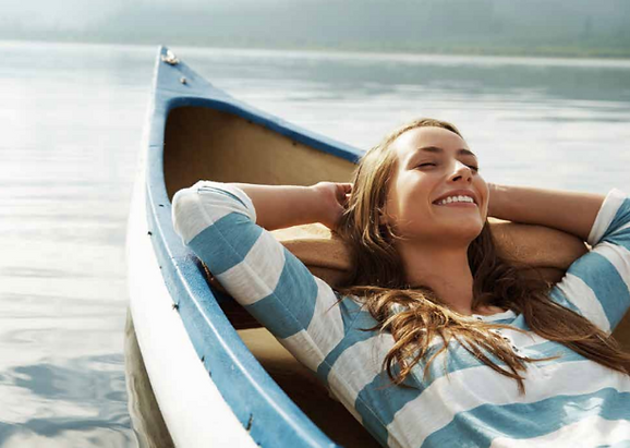 Woman relaxing at Georgina Heights