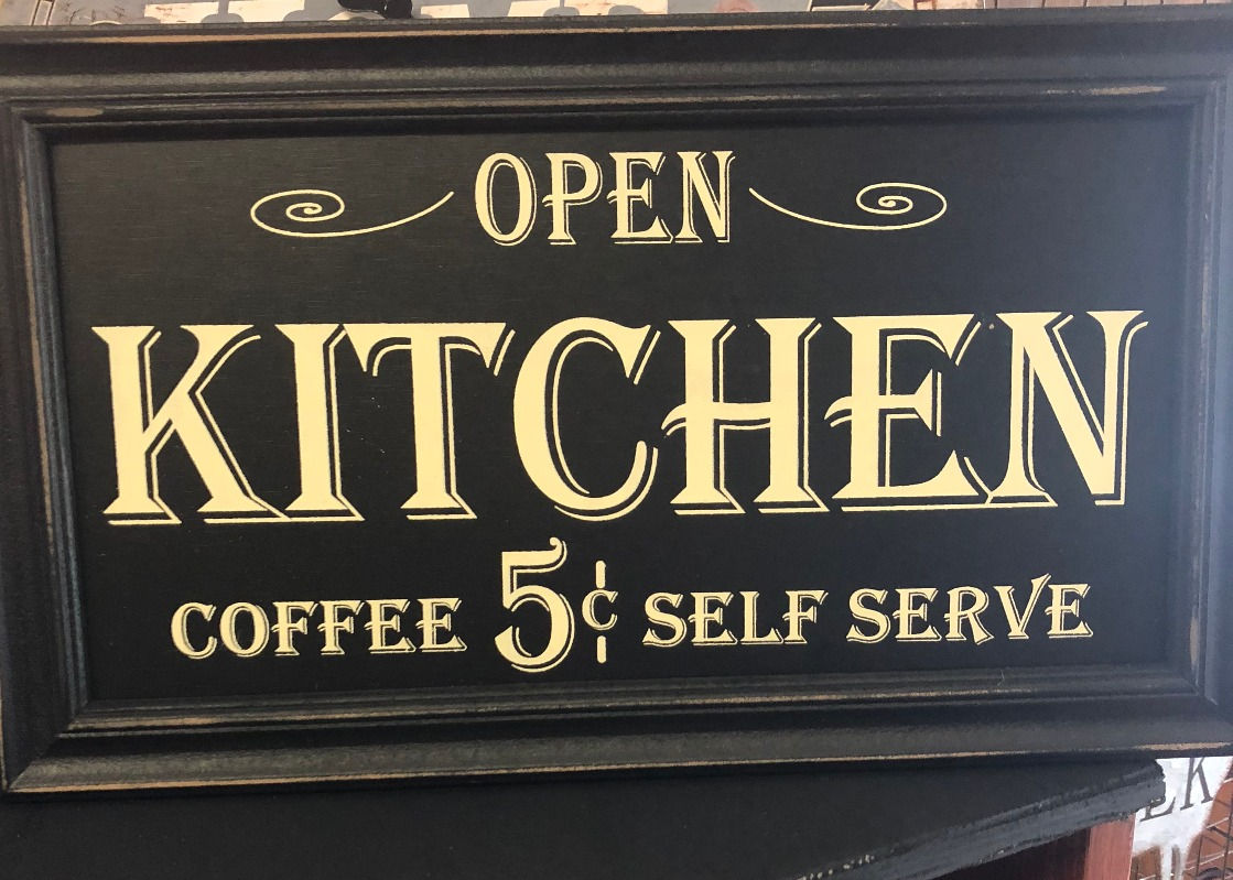 Open Kitchen Black Sign