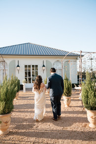 bride and groom during ceremony at the Jardin de france