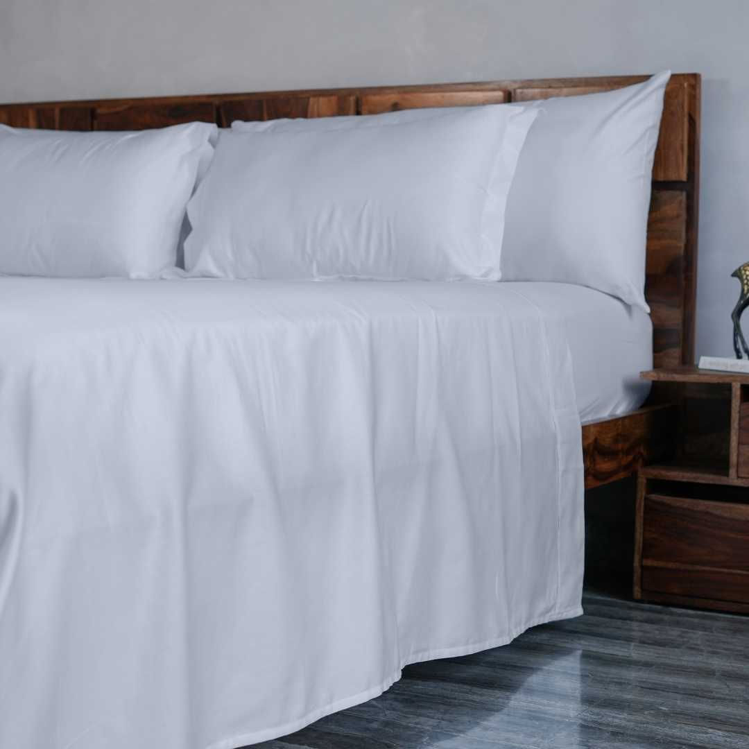 Home Prides's 100% cotton bedsheet set - 1 bedsheet and 2 pillowcases. Oeko-Tex Certified and Zero Plastic Packaging.