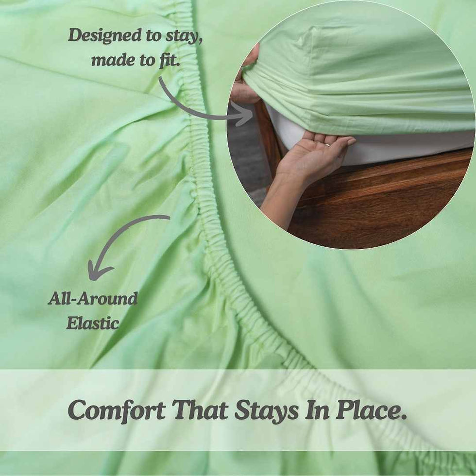 Thumbnail: Home Prides's 100% cotton bedsheet set - 1 bedsheet and 2 pillowcases. Oeko-Tex Certified and Zero Plastic Packaging.