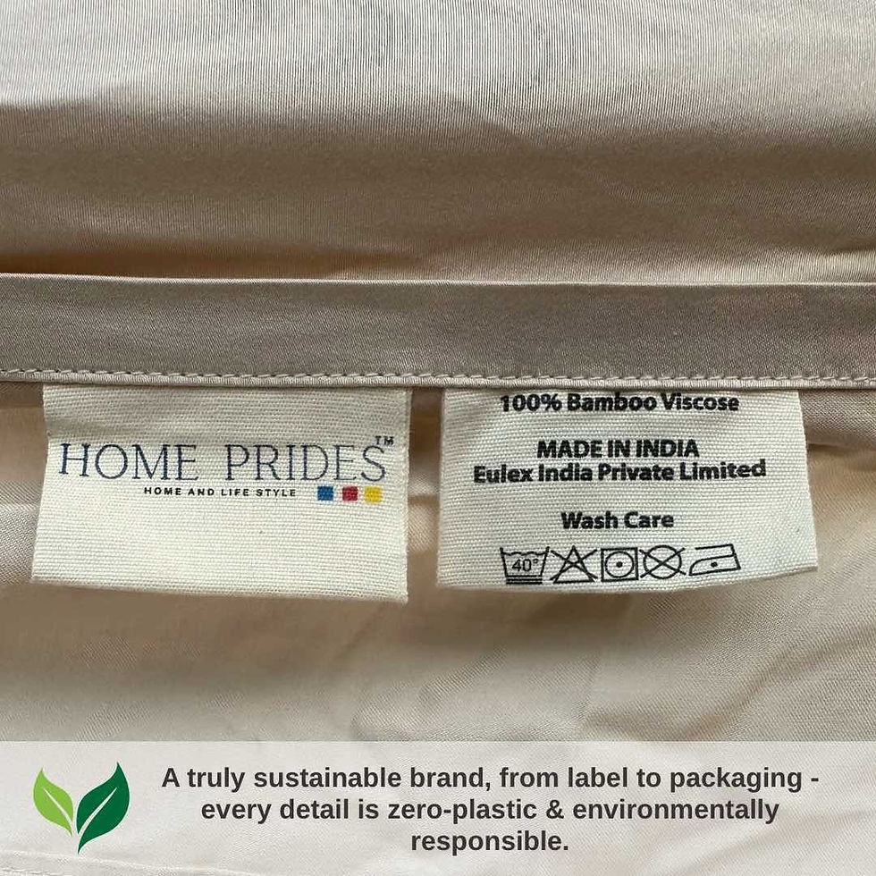 Thumbnail: Home Prides sustainable bamboo sheet set, includes 1 sheet and 2 pillowcases. OEKO-TEX certified & packaged with zero plastic