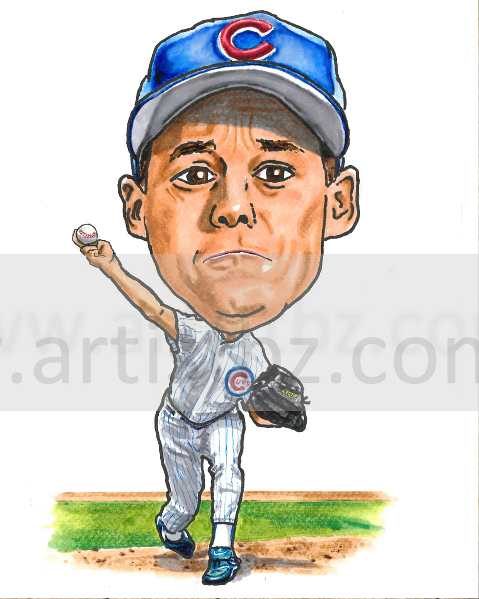 Thumbnail: Greg Maddux 8x10 caricature print