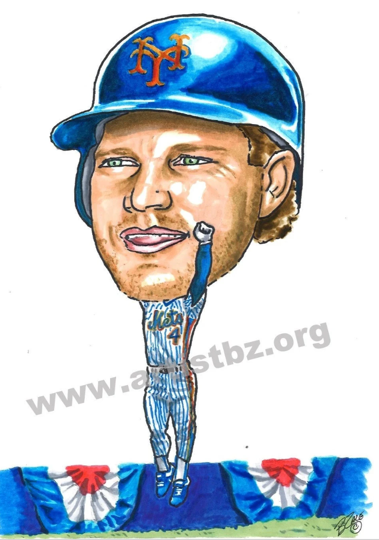 Thumbnail: Lenny Dykstra caricature print, unframed