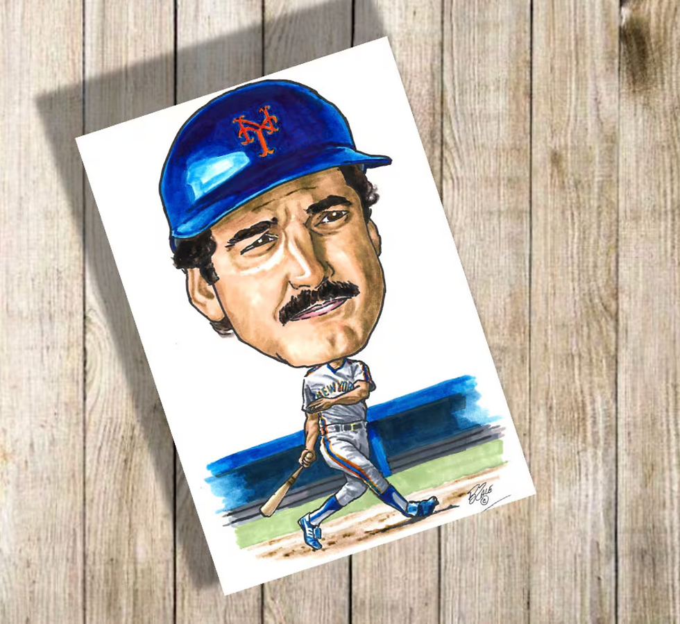 Keith Hernandez caricature print, unframed