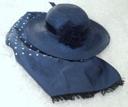 87 Paille bleue navy & Fleur arine