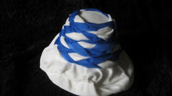 51 Velours blanc et bleu Année 60