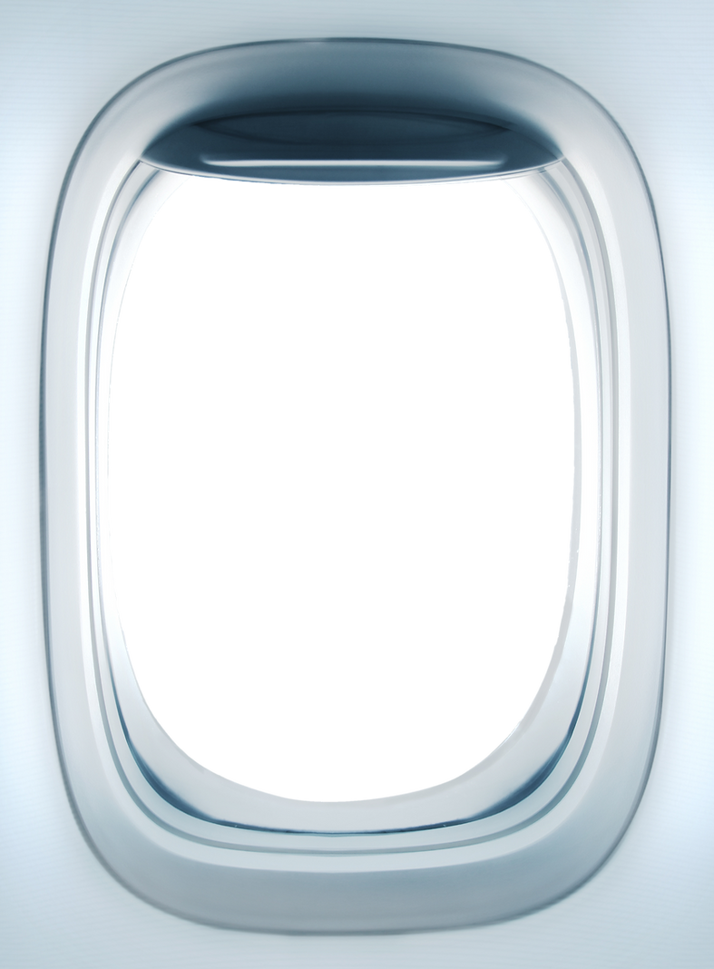 Blick durch Flugzeugfenster – Reiseimpfungen für alle Reiseziele beim RIZ München