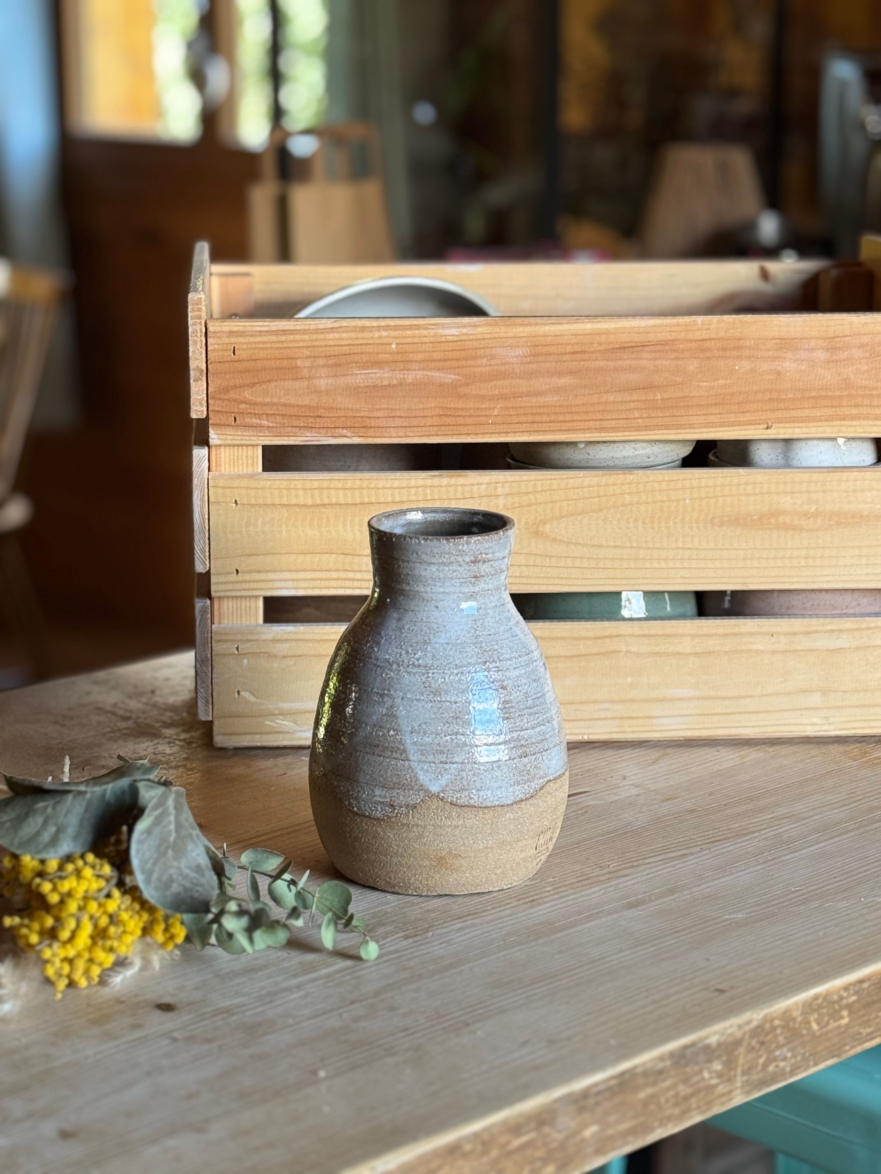 Vase caramel et blanc