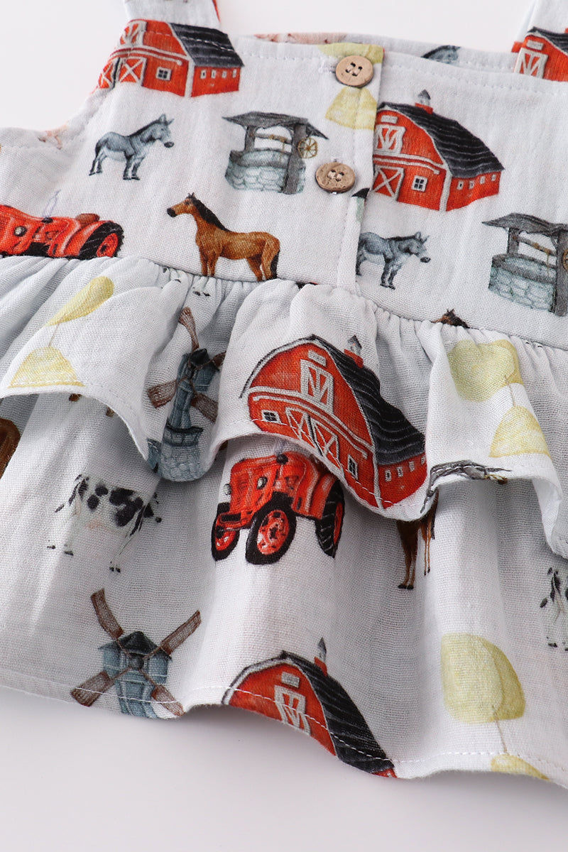 Thumbnail: Abby & Evie Premium Farm muslin ruffle baby set