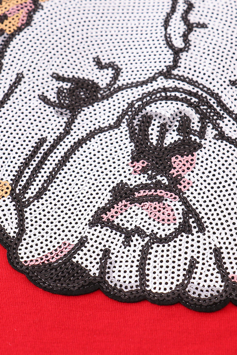 Thumbnail: Abby & Evie Girls Red Georgia Bulldogs Sequin Dress