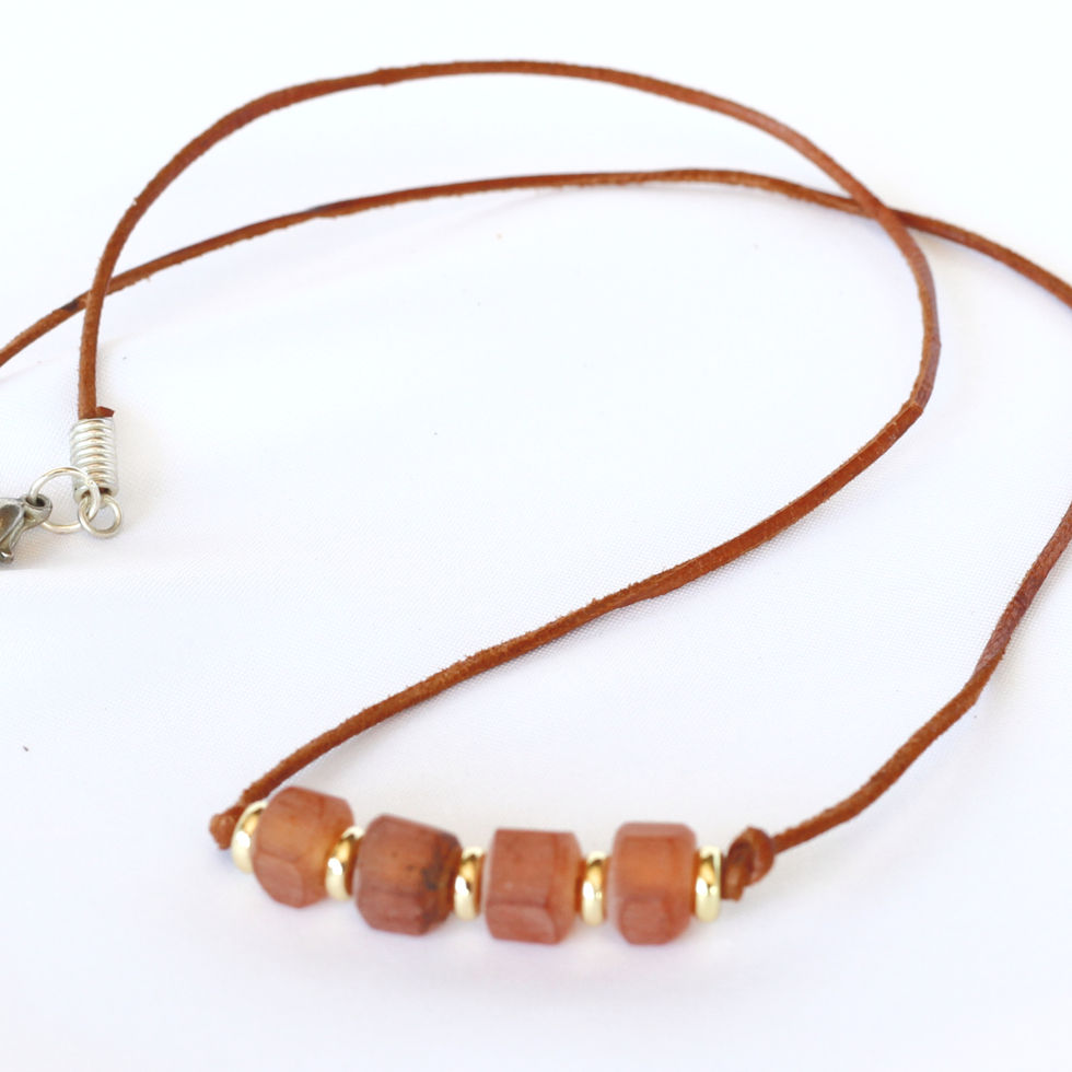 Earth Toned Boho Beaded Necklace Set - Recycled Glass