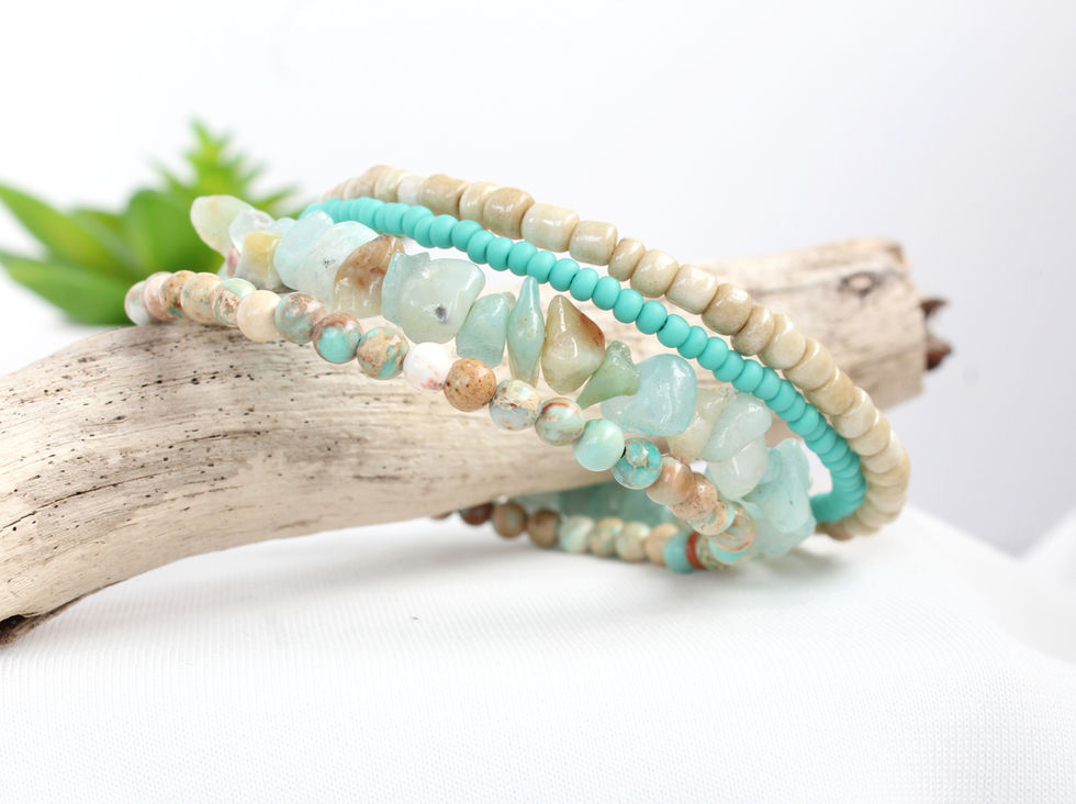 Amazonite and Purevian Turquoise Bracelet