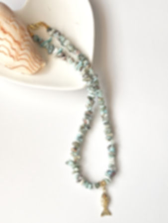 Larimar Chip Necklace and Pendant