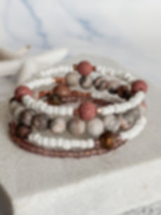 jasper memory wire wrap bracelet