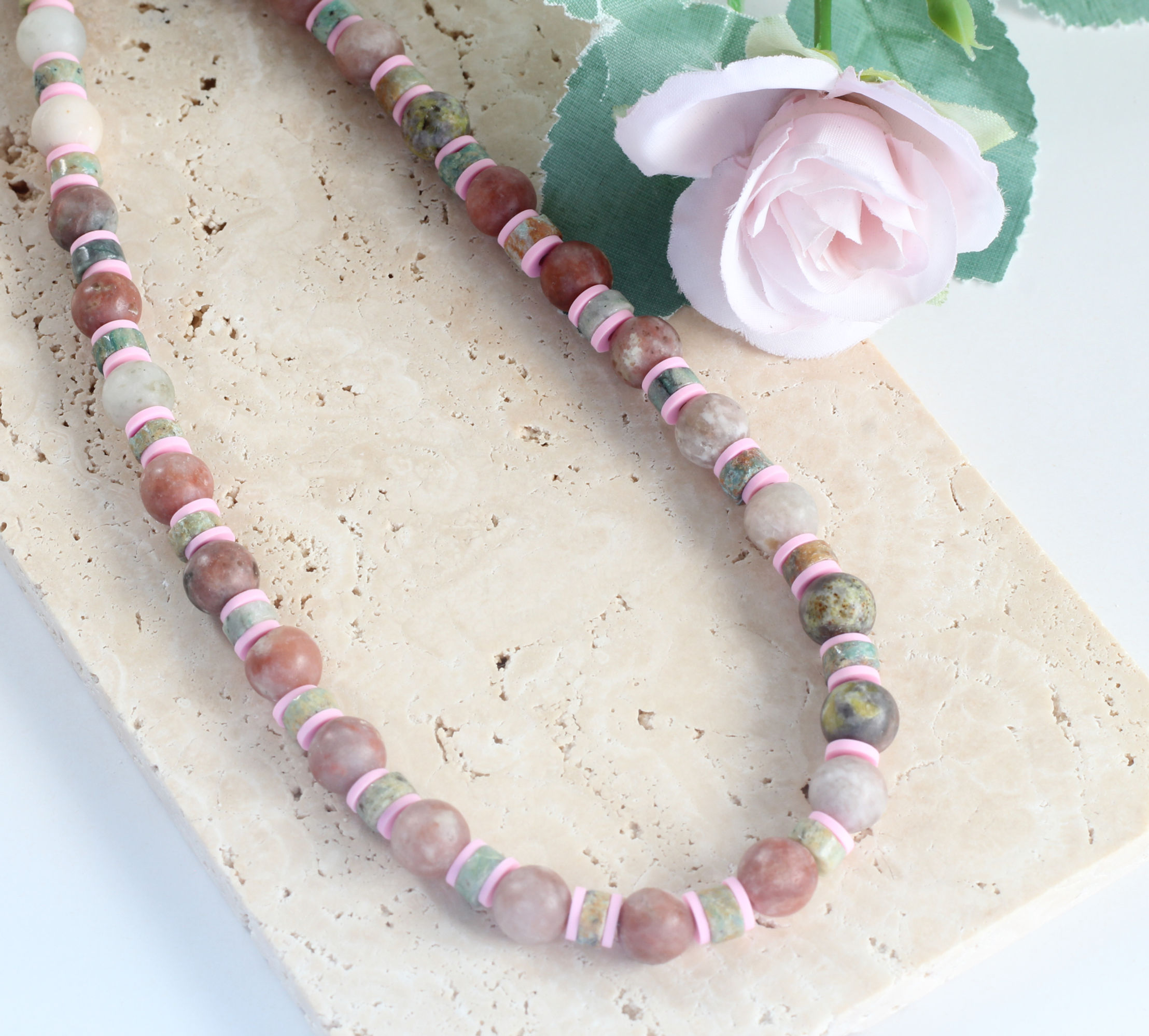 handmade lepidolite necklace