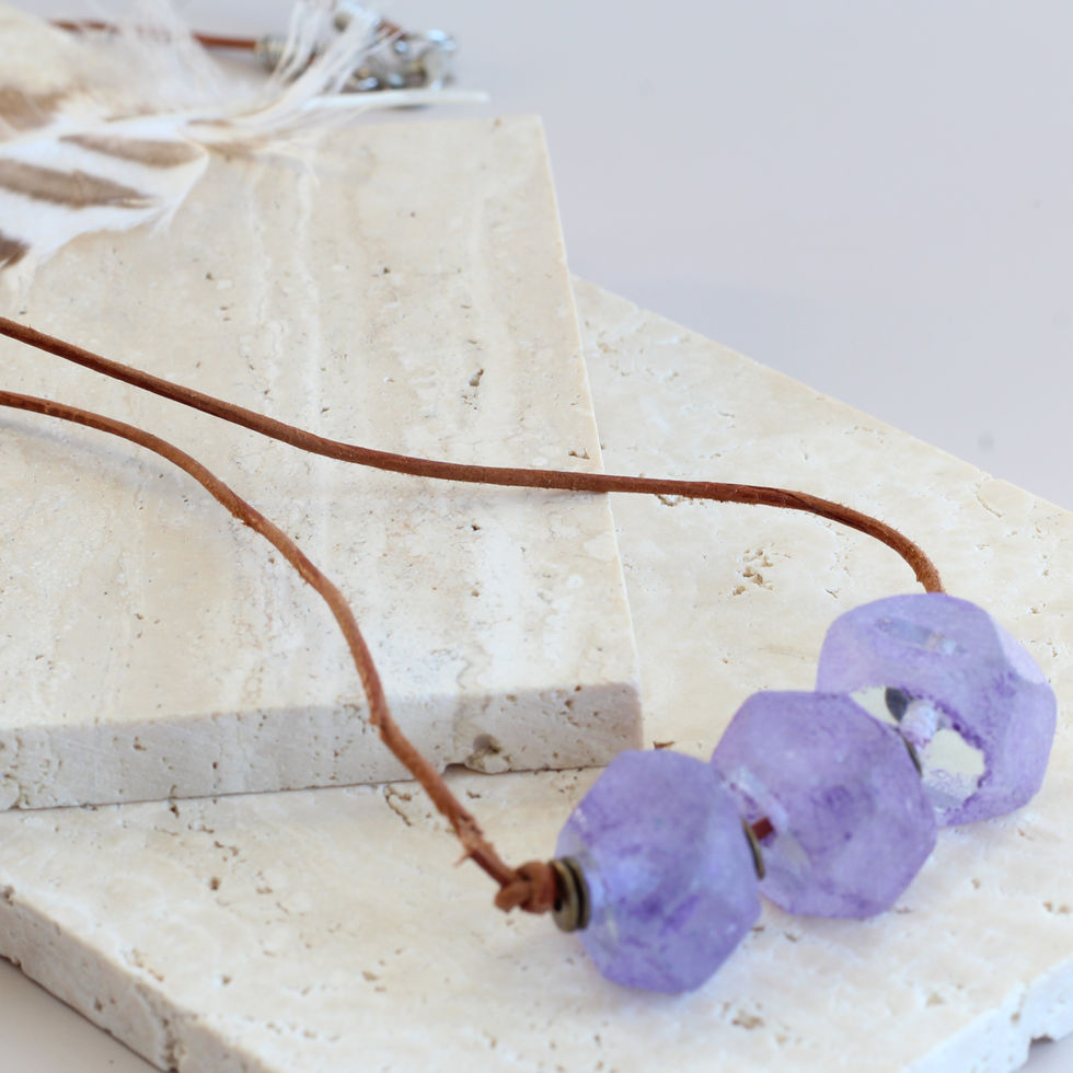 Purple Recycled Glass Necklace