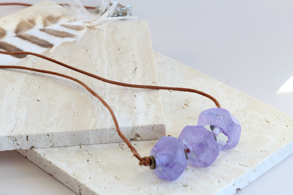 Purple Recycled Glass Necklace