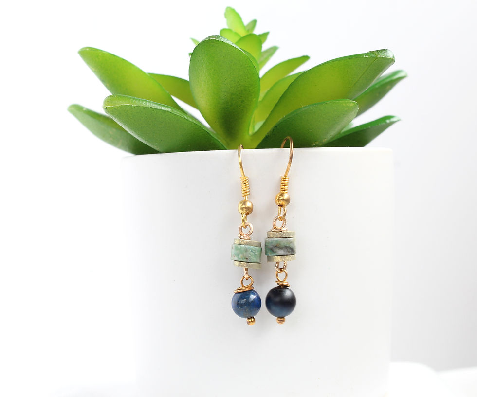 Lapis and Peruvian Turquoise Earrings