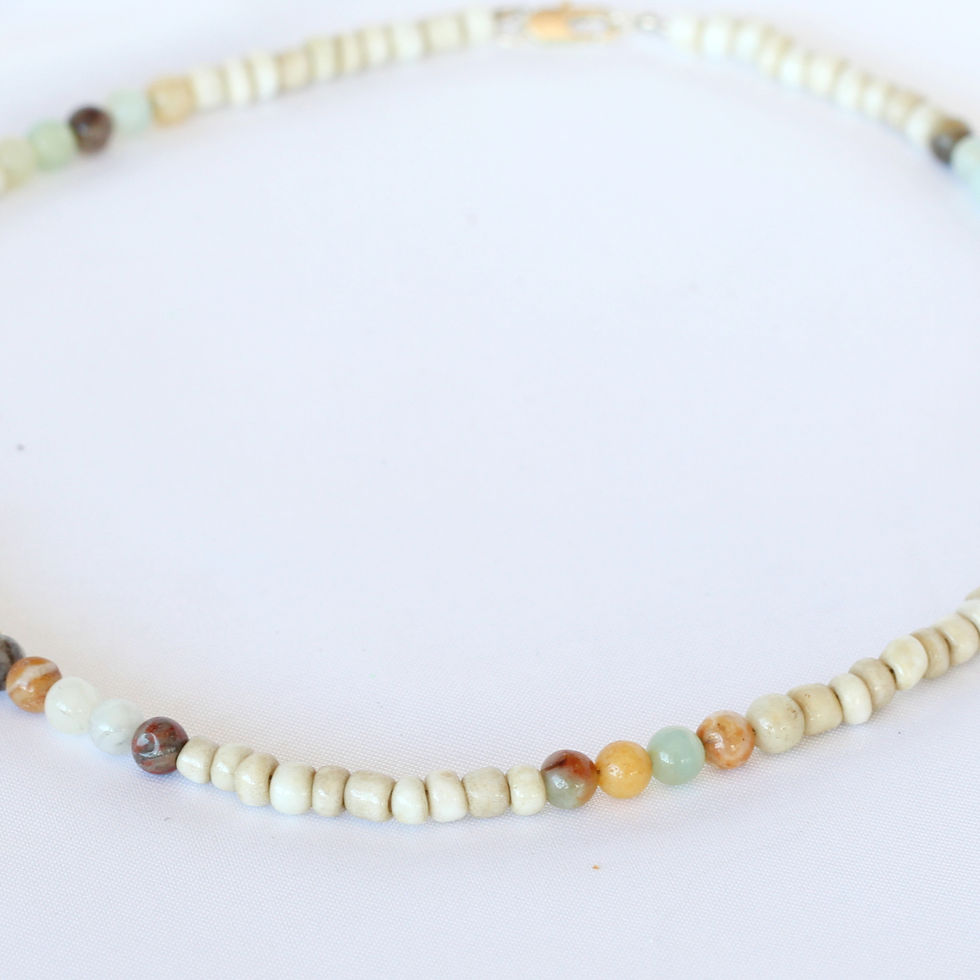 Earth Toned Boho Beaded Necklace