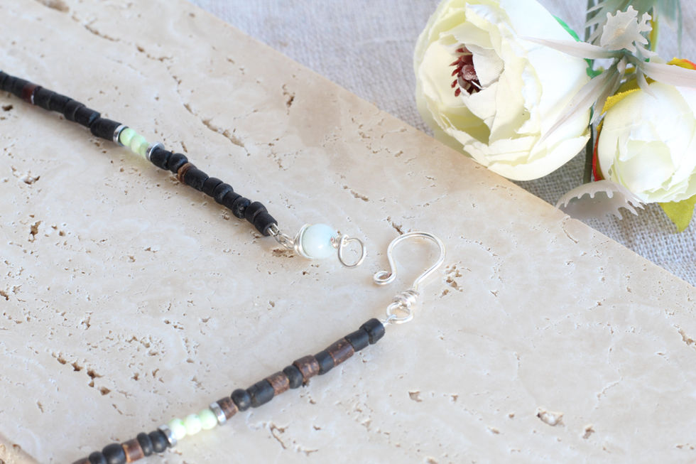 Amazonite Necklace with Wooden Beads