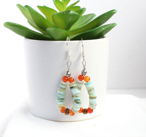 Shell and Carnelian Earrings