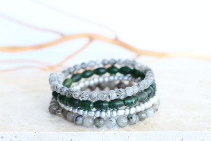 Labradorite Memory Wire Bracelet