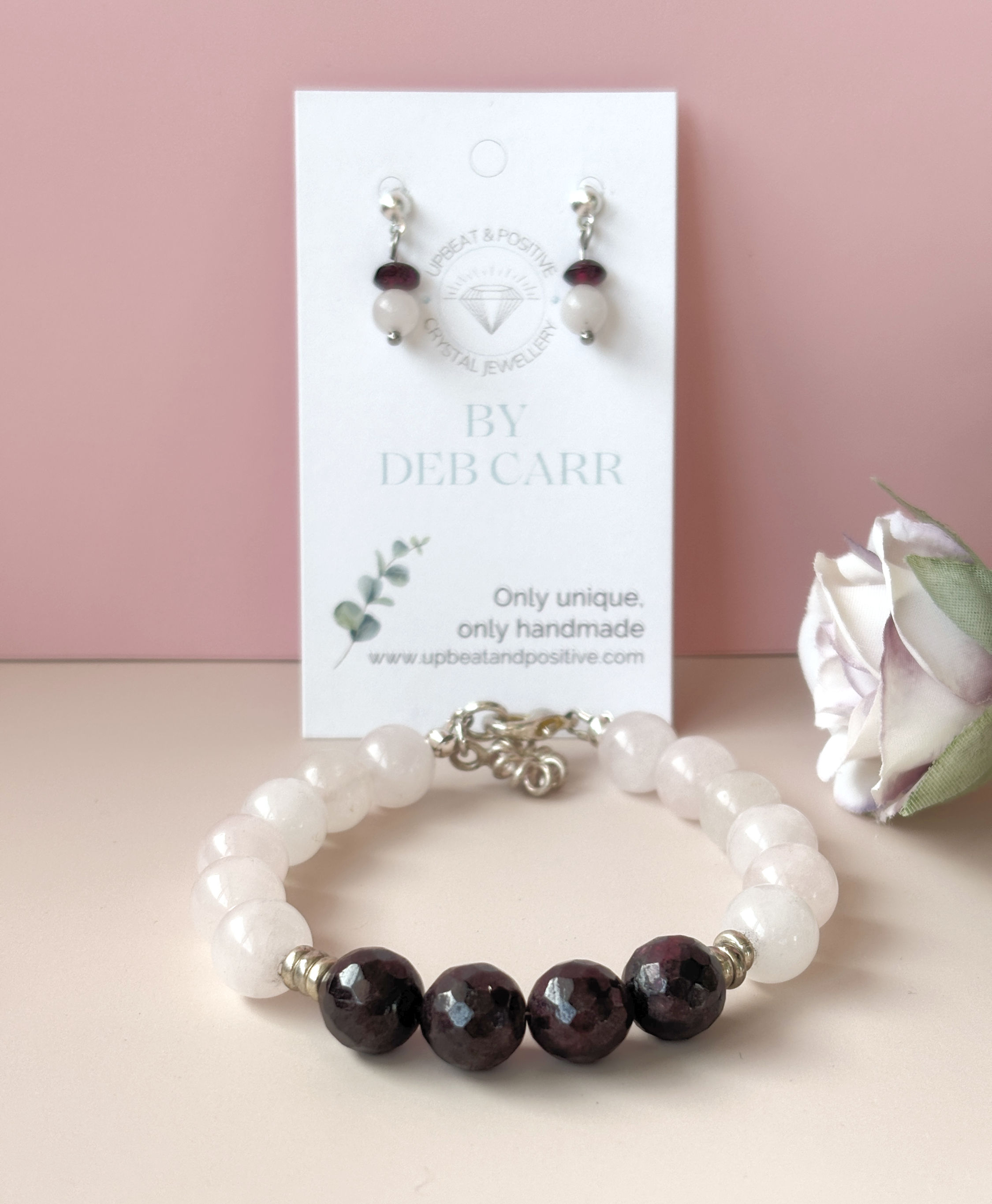 Garnet and Rose Quartz Bracelet