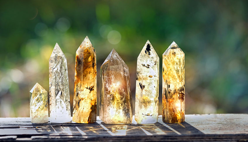 crystal points sitting in nature