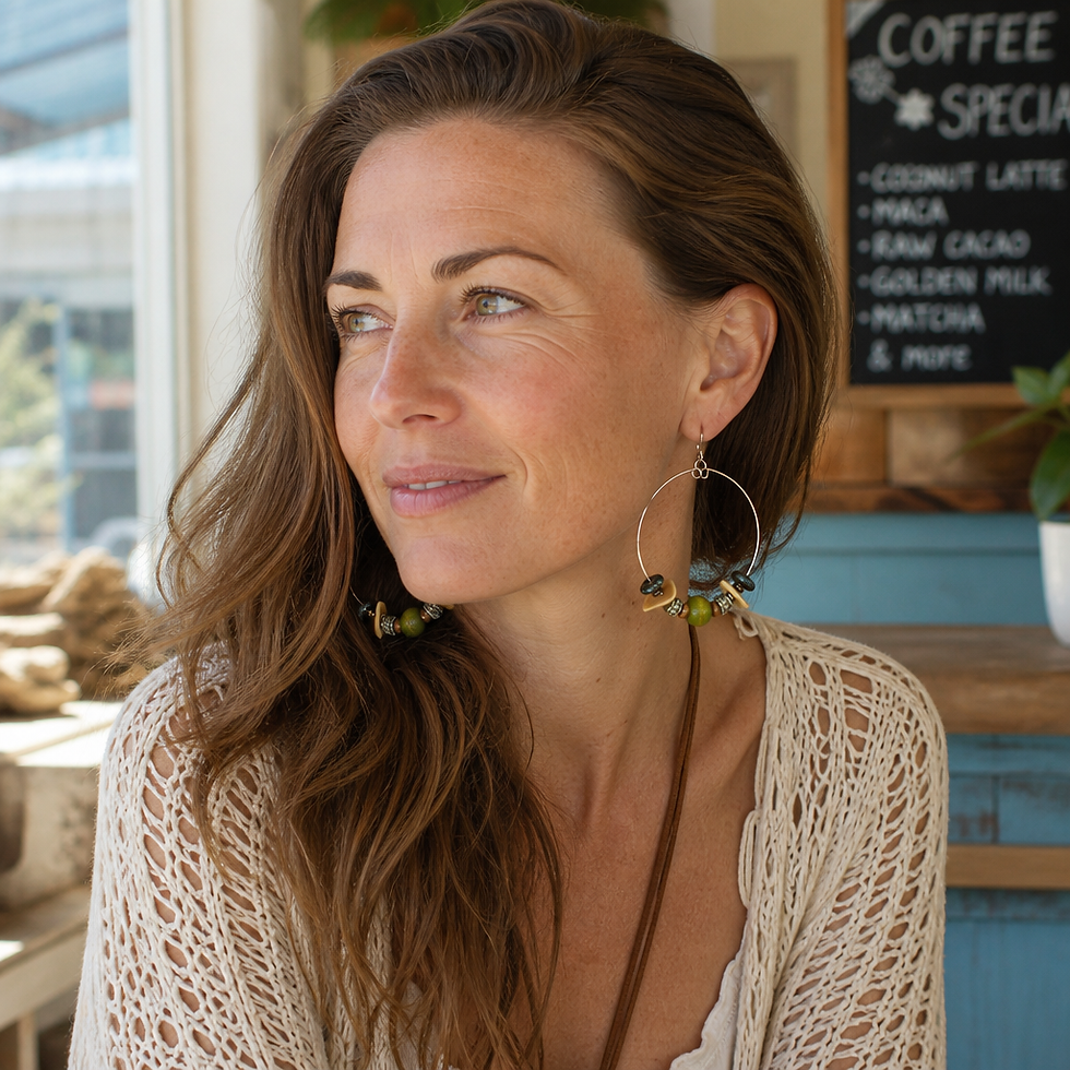 Green and Brown Boho Earrings