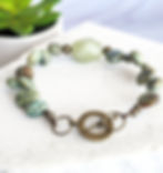 african turquoise and serpentine bracelet