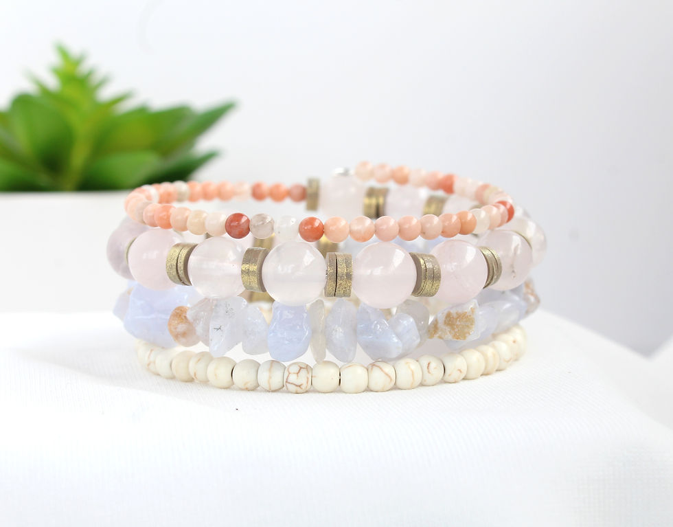 Blue Lace Agate and Aventurine (Pink) Bracelet
