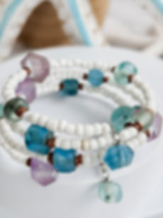 recycled glass bracelet multi coloured