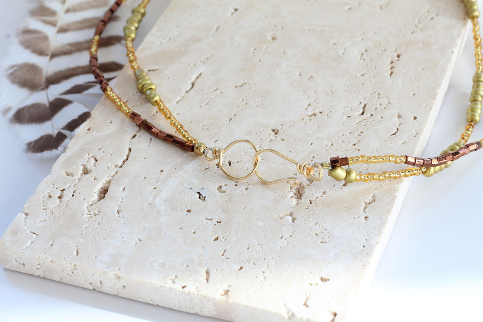 Gold and Bronze Layered Necklace Boho
