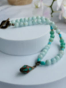 aquamarine necklace with amazonite
