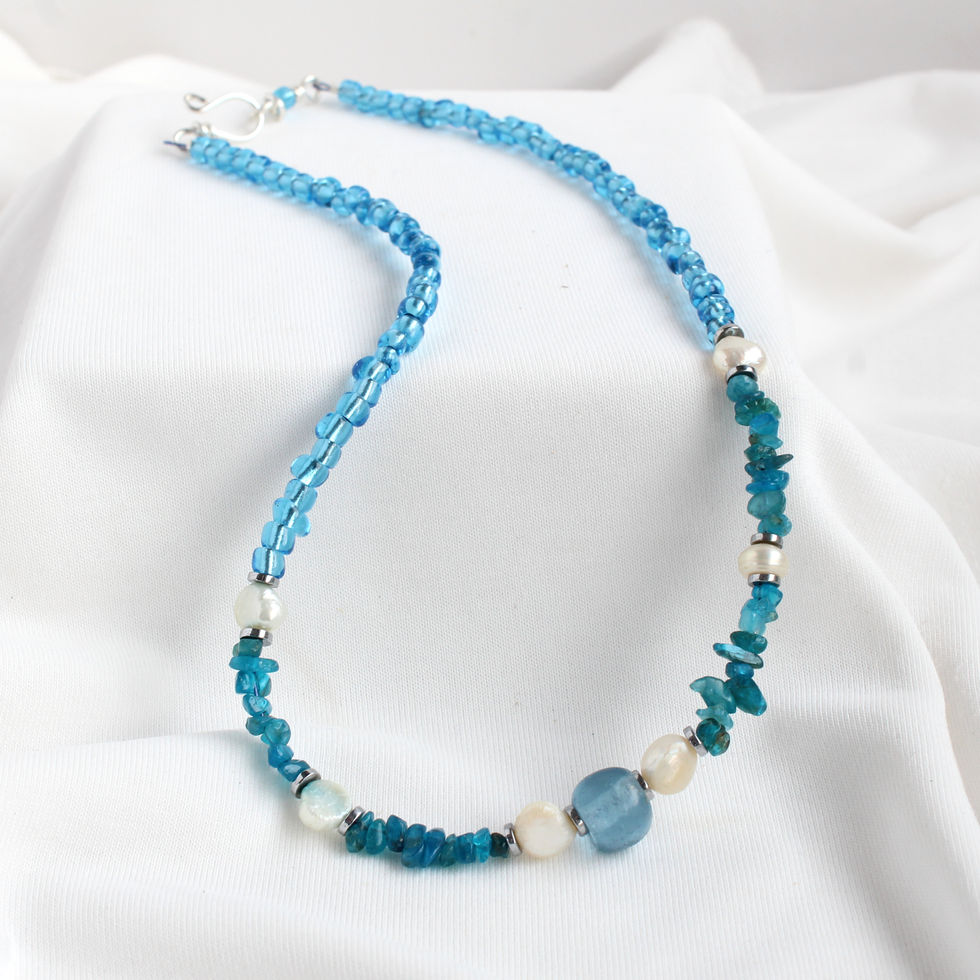 apatite and pearl necklace beaded