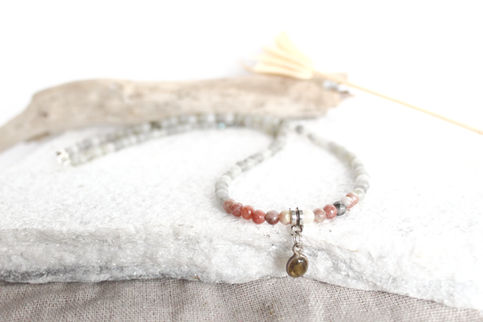 Labradorite Necklace with lepidolite