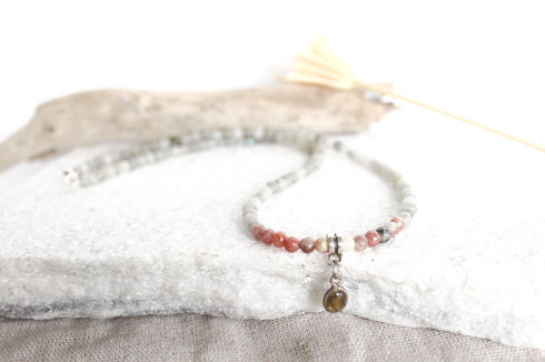 Labradorite Necklace with lepidolite