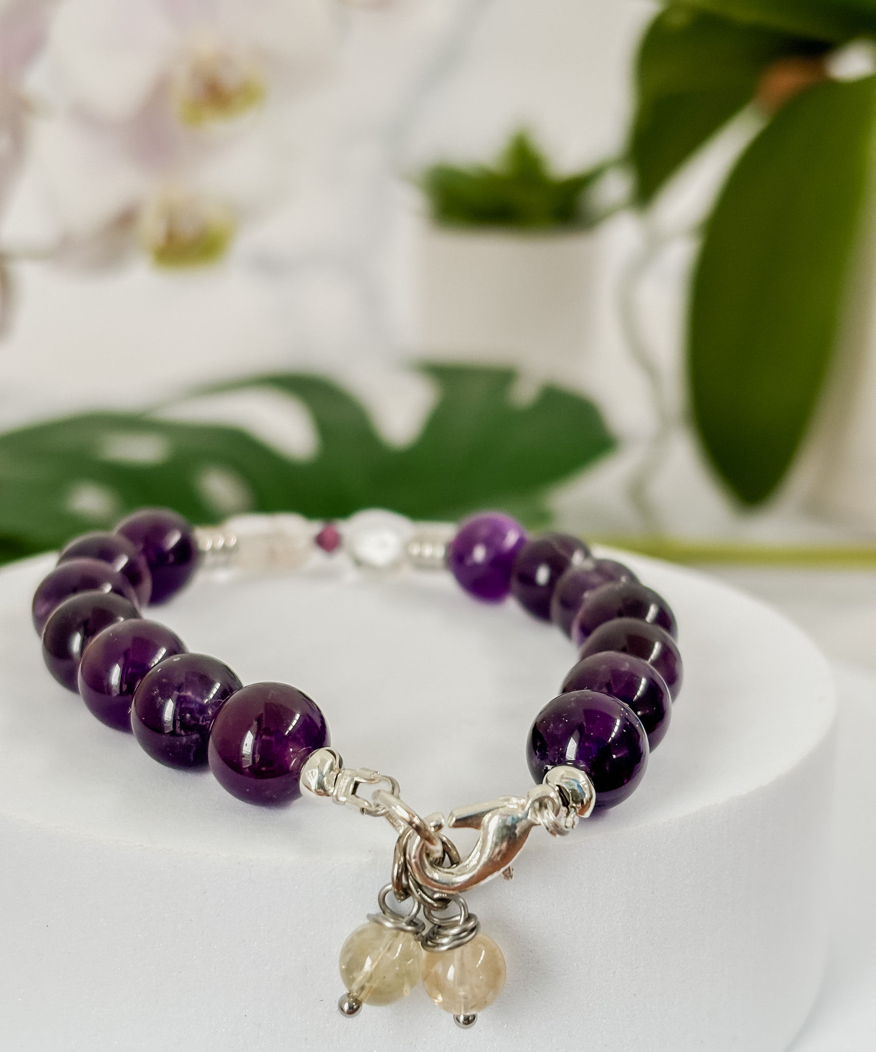 amethyst and citrine bracelet