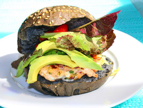 Asian Inspired Salmon Burger on Brioche