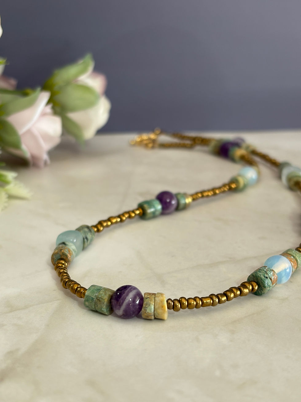 Opalite and Amethyst Necklace