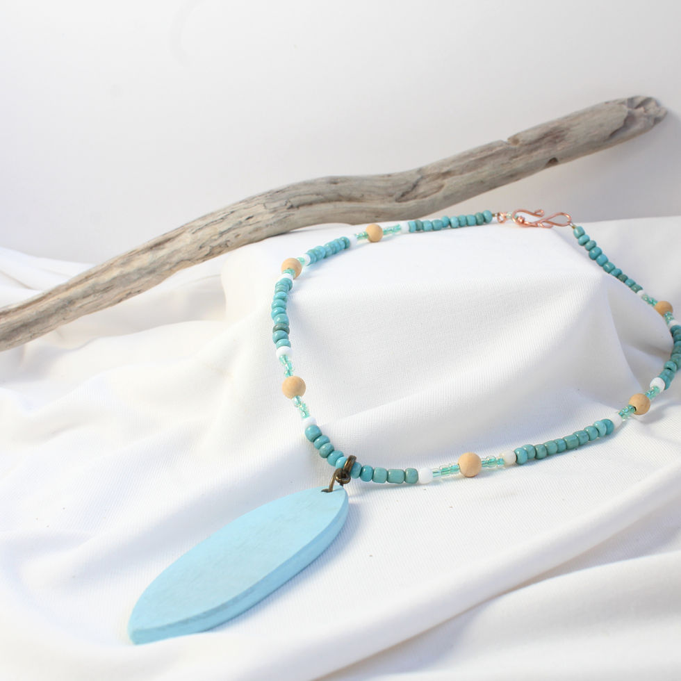 Beaded Handmade surfboard necklace