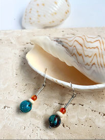 Carenelian and Chrysocolla Earrings