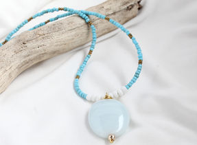 Blue Coastal Beaded Necklace
