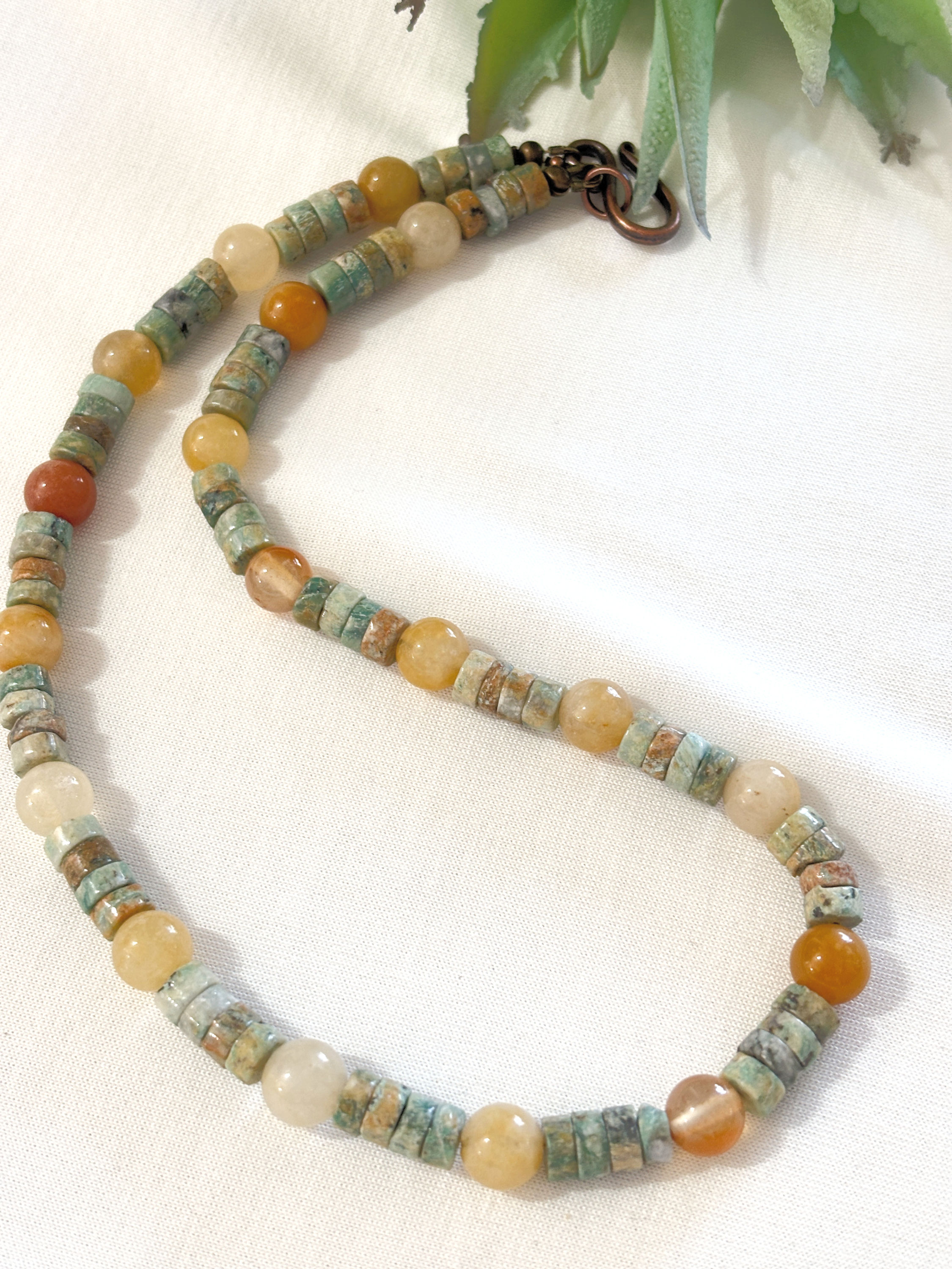 Peruvian Turquoise and Beaded Agate Necklace