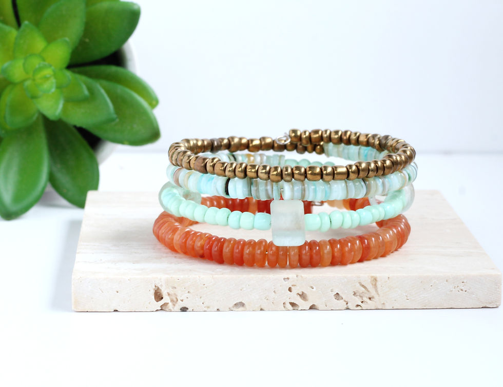 Carnelian Memory wire bracelet