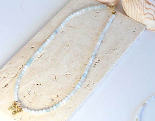 Aquamarine Necklace and butterfly charm
