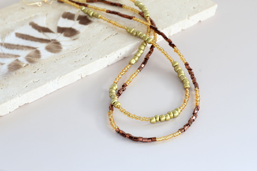 Gold and Bronze Layered Necklace